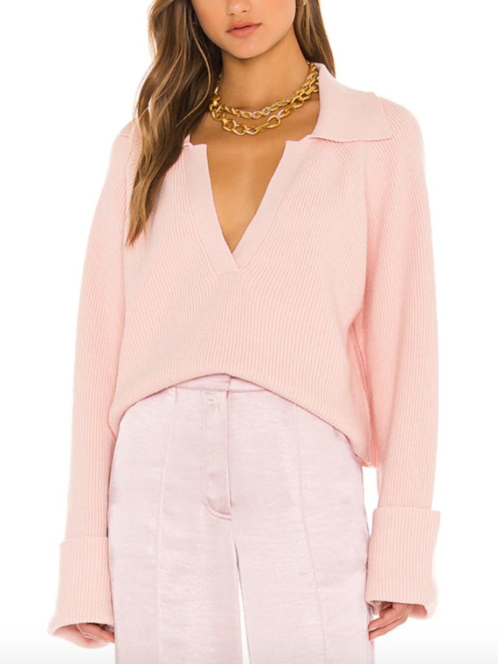 L'ACADEMIE x REVOLVE Harvey Pullover‎ Cropped Sweater in Blush Pink